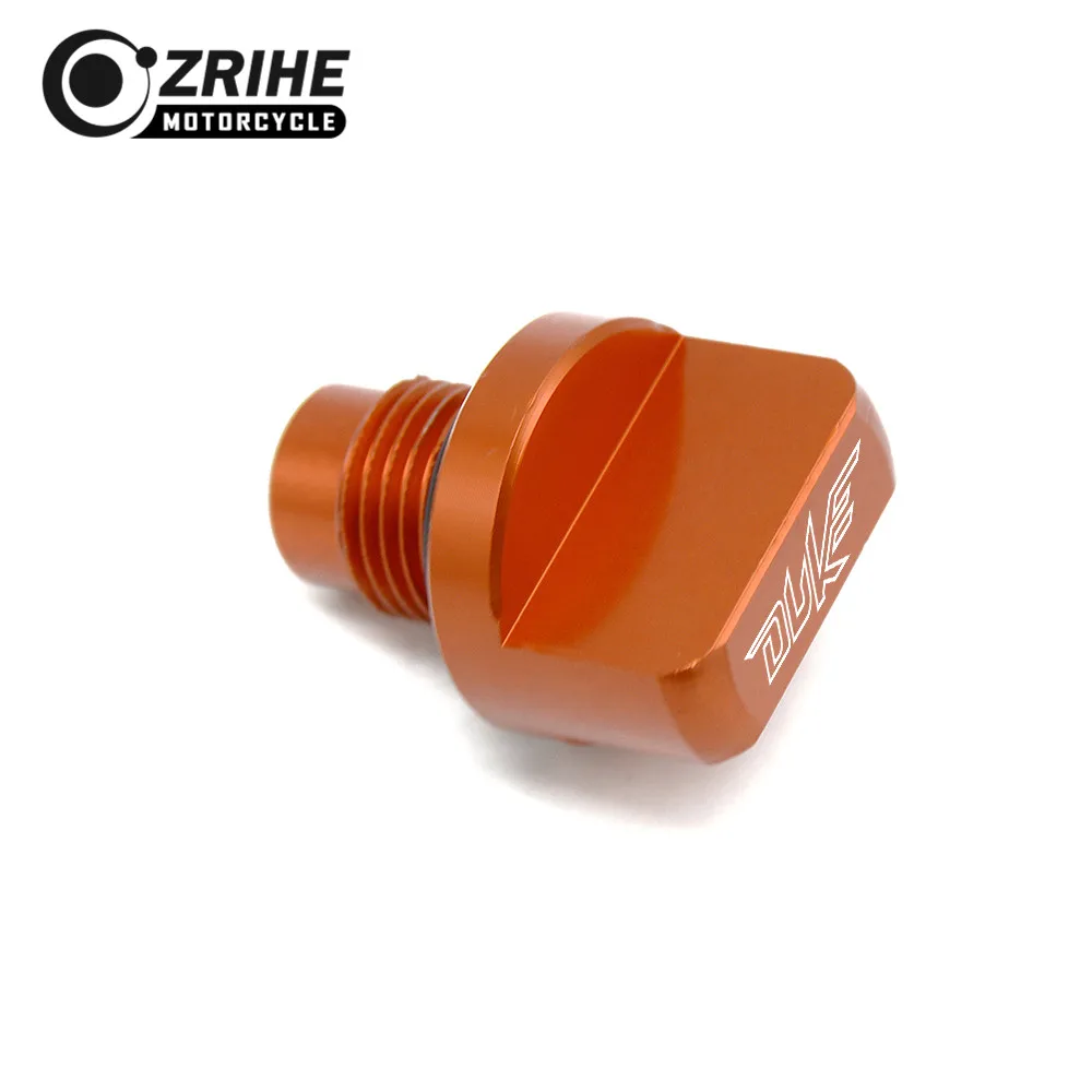 Motorcycle Accessories Orange CNC Engine Magnetic Oil Drain Plug For 200  200 RC200   RC200 2013 2014 2015 2016