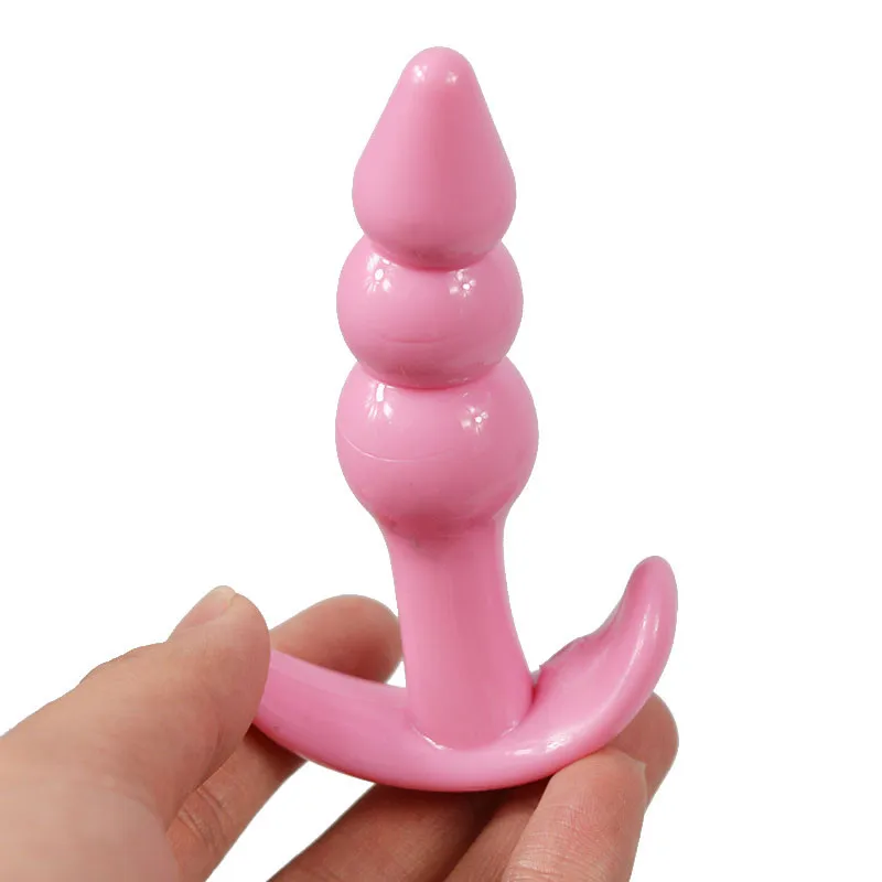 1Pc Mini Flexible Finger Anal Beads Anal Butt Plug G-spot Massager Dildo Plug Silicone Toys for Women5