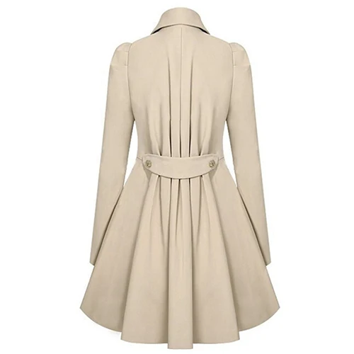 Женское весеннее Элегантное длинное зимнее пальто с лацканами, двубортная верхняя одежда на пуговицах, приталенный плащ-Пыльник, офисный Тренч, верхняя одежда