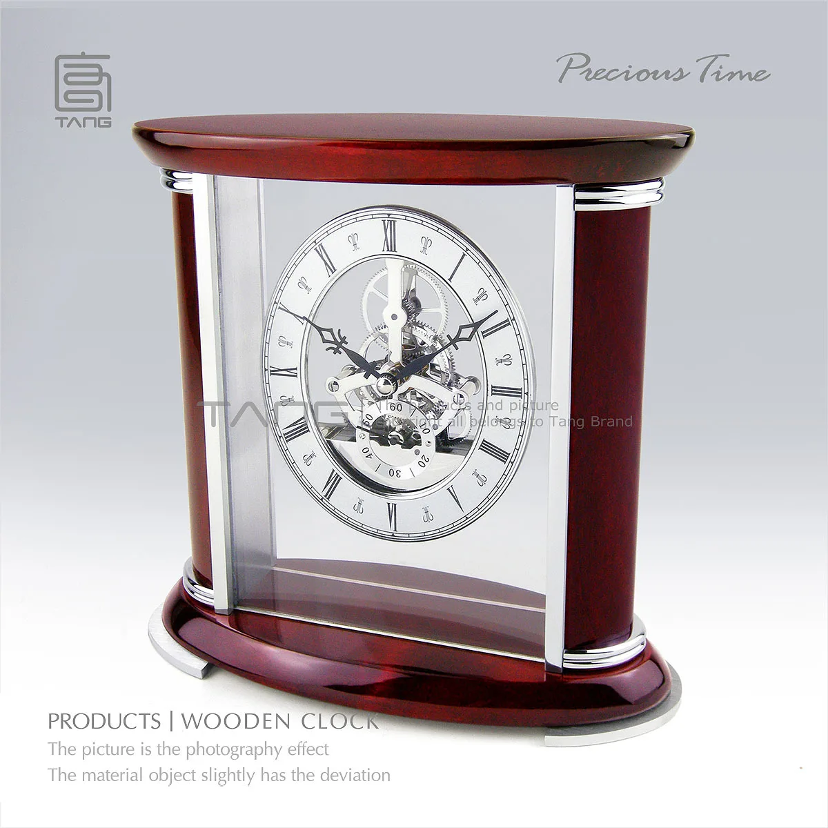 

Precious time - - handmade crystal piano paint mahogany clock wc102