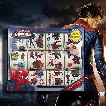 

12pcs/box Kids Toy Temporary Cartoon Spiderman Tattoo Sticker Set maquiagem tatuagem Gift for Child