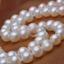 

very good Natural Freshwater Pearl Necklace Jewelry, brass box Round, white, 11-12mm 14k gold plated Fine women jewelry free shi