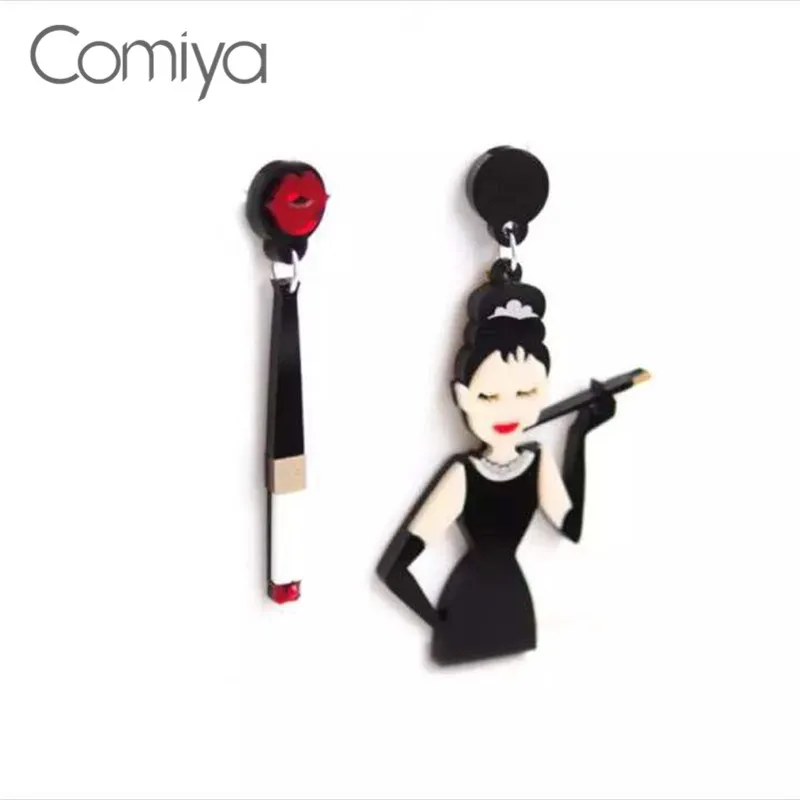 

Comiya Sexy Women Acrylic Accessories Dangle Earrings Boucle D'Oreille Lipstick Pendant Feminino Drop Earring Brincos Anime