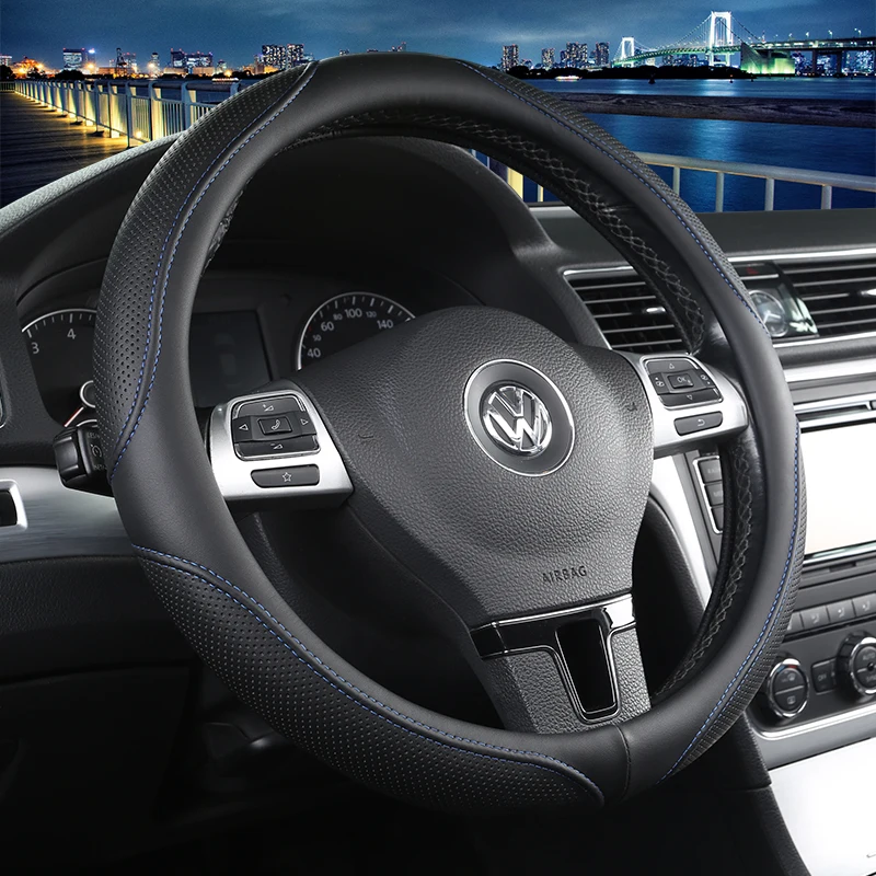 2017 новости кожаный чехол рулевого колеса автомобиля форма для VW GOLF 7 2015 POLO JETTA PASSAT
