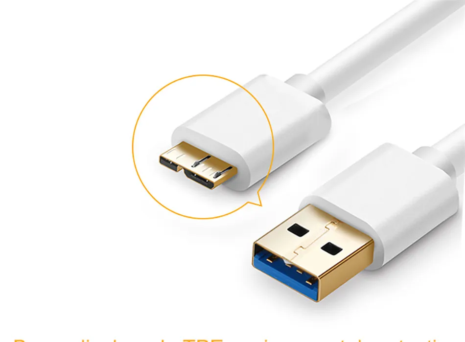 QGEEM 1M USB 3.0 Type A to Micro B Extension Cable For External Hard Drive Disk HDD Samsung S5 Note3 USB HDD Data Cable          (7)