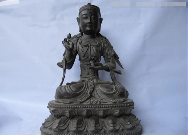 

song voge gem S1537 Tibet Buddhism Fane Pure Bronze alcohol cup Kwan-Yin Bodhisattva Statue