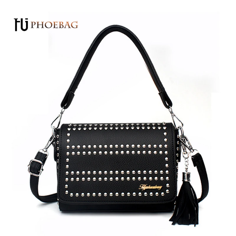 HJPHOEBAG Women Bag Fashion Women Messenger Bags Rivet Chain Shoulder