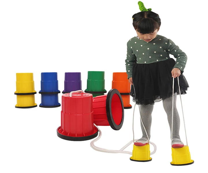 

Kids Steppers Bucket Walking Stilts Sensory Integration Balance Training Outdoor Games Toys for Children