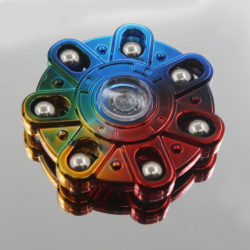 

Rainbow 7-Leaf Gyro Fidget EDC Hand Spinner ADHD Autism Finger Toy Adult Kids