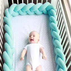 100 см детская кровать бампер ручной работы длинный Узелок тесьма ткачество плюшевая детская защита для кроватки младенческий узел Подушка