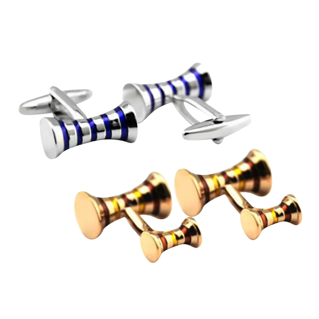 MagiDeal Wedding Business Classic Cufflinks for Men Unique Striped