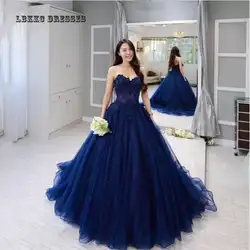 2019 аппликация, кружево, бусины темно-синего цвета бальное платье длинное винтажное синее Кружевное Платье Vestidos De Festa Longo Sukienka Wieczorowa