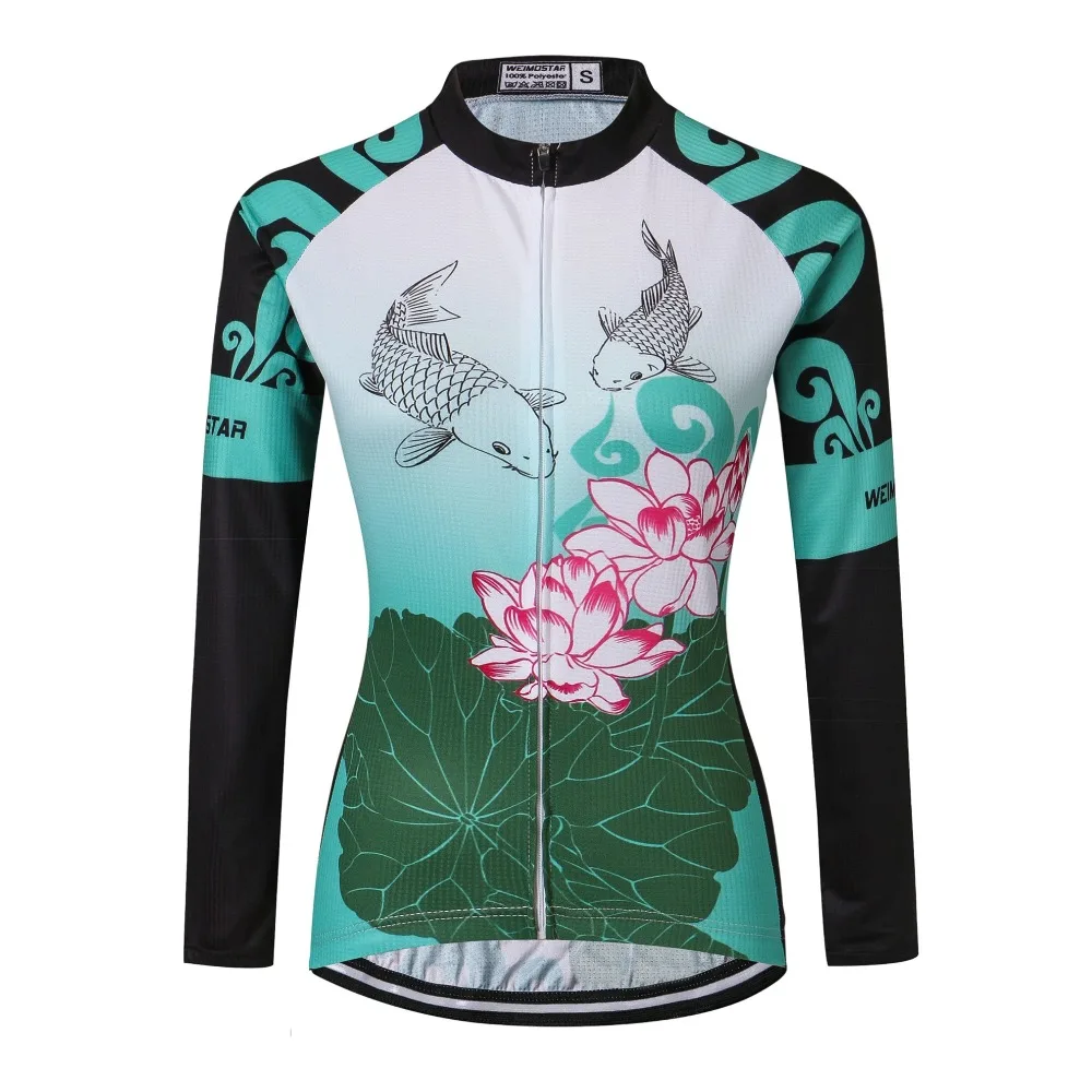Weimostar Womens Cycling Jersey Long Sleeve Bike Shirts Tops