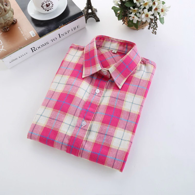 2016 Fashion Plaid Shirt Female College style women