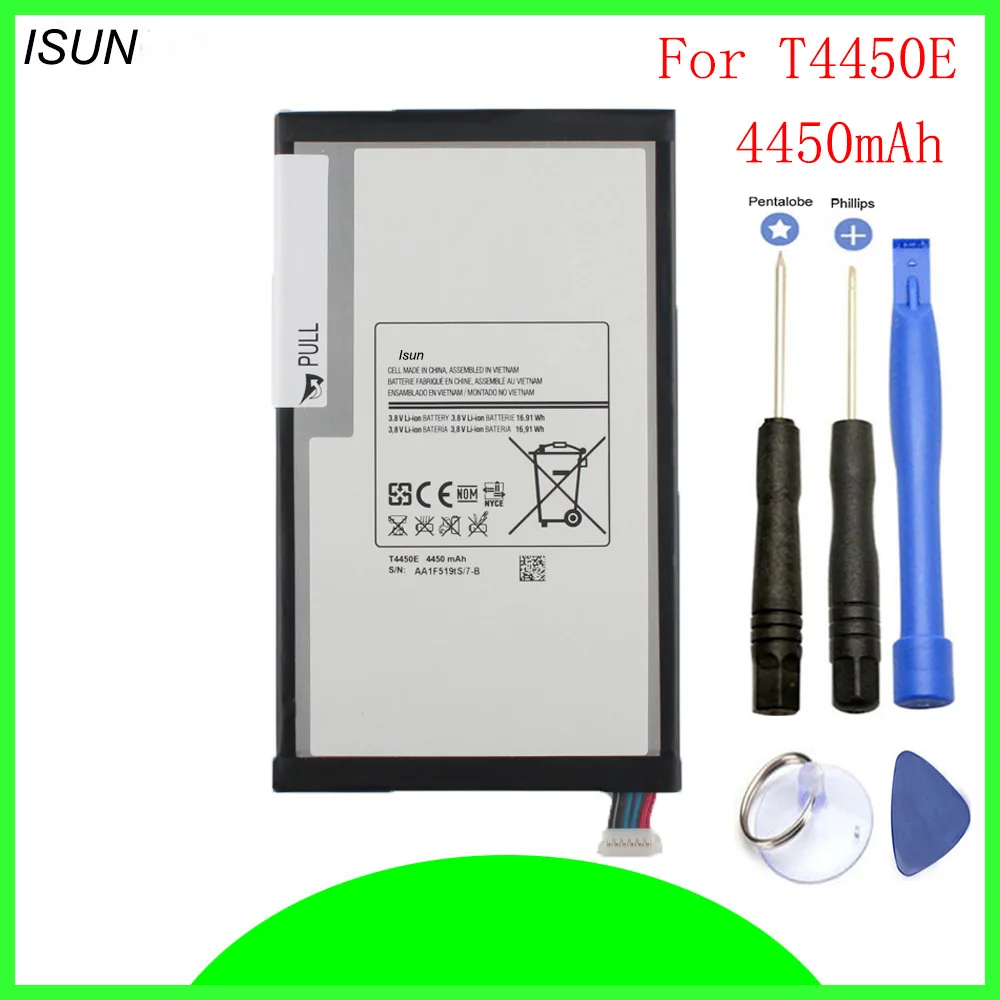 

ISUN 4450mAh T4450E Battery For Samsung Galaxy Tab3 Tab 3 8.0 T310 T311 T15 SM-T310 SM-T311 BATETIA with repair tools