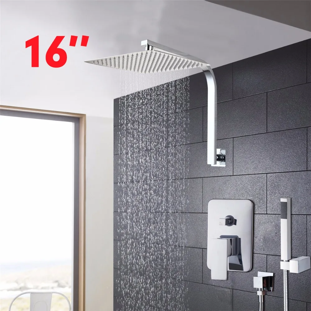 YANKSMART Fashion Style Shower Sets mirror finished panel with embedded