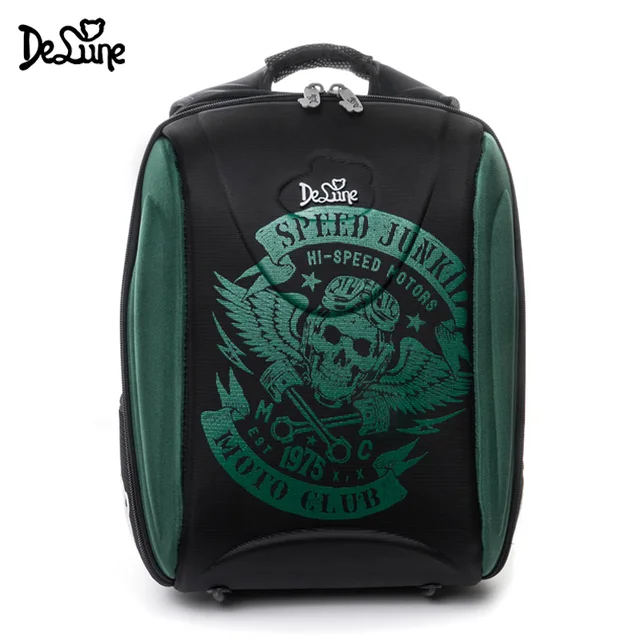Delune Brand Orthopedic School Bag for Children Boys Four-wheel Drive Cars Print&hellip;
