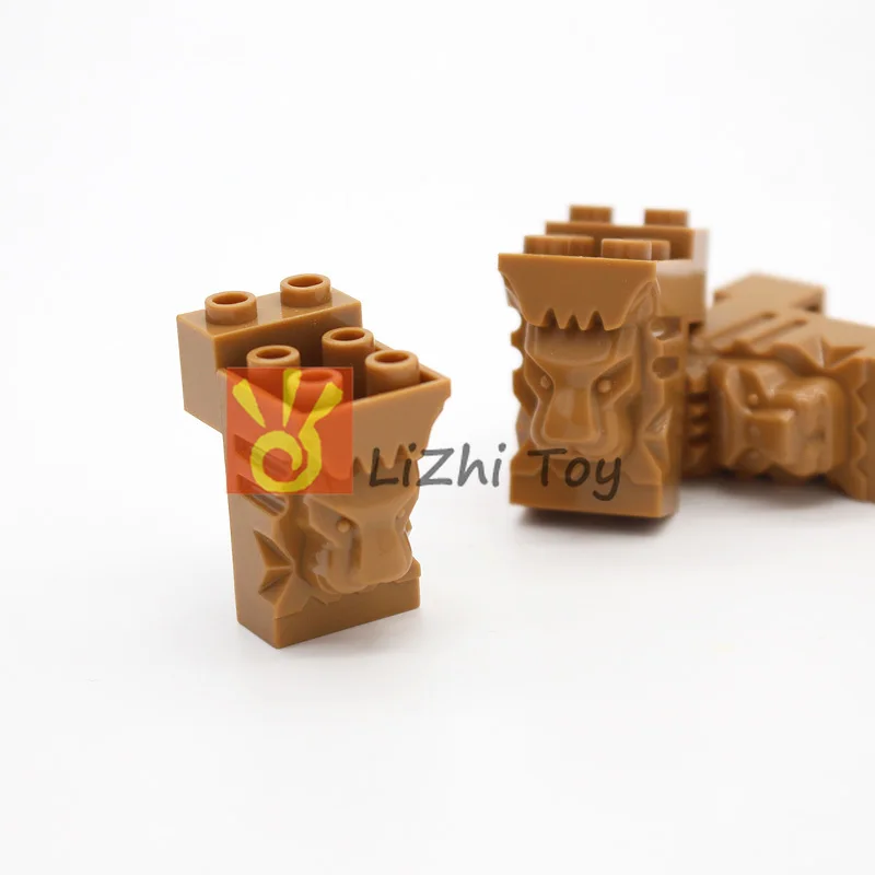 Кирпичные детали MOC 30274 модифицированный Кирпич 2x3x3 с вырезом и головой льва