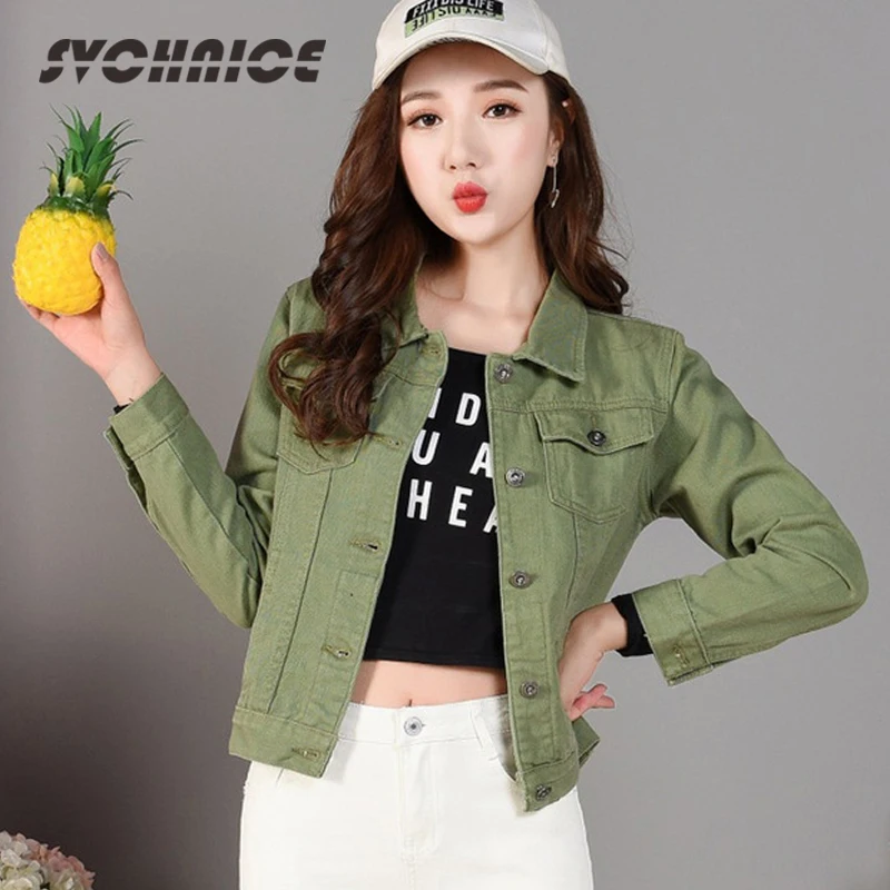 khaki green denim jacket womens