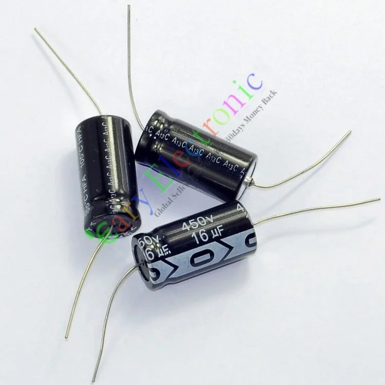 4pc 500V 100uf 85C New long copper leads Axial Electrolytic Capacitor audio amp