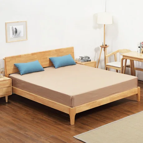 Домашняя кровать, мебель для спальни, мебель для дома, современная кровать в скандинавском стиле из цельного дерева 1,5 м/1,8 м, двуспальная кровать с матрасом и одной тумбочкой