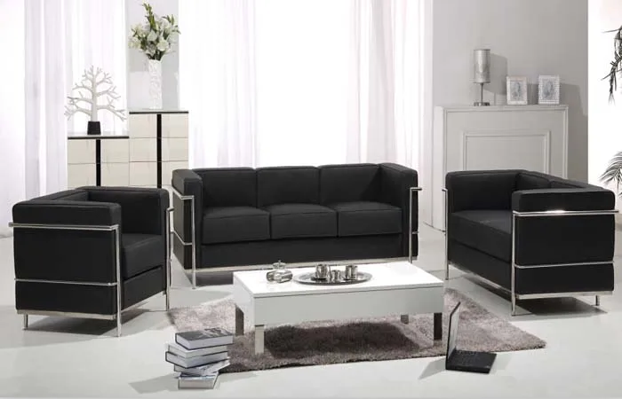 Удобная офисная мебель 1 + 2 3 дивана из натуральной кожи и Couchs набор | Мебель