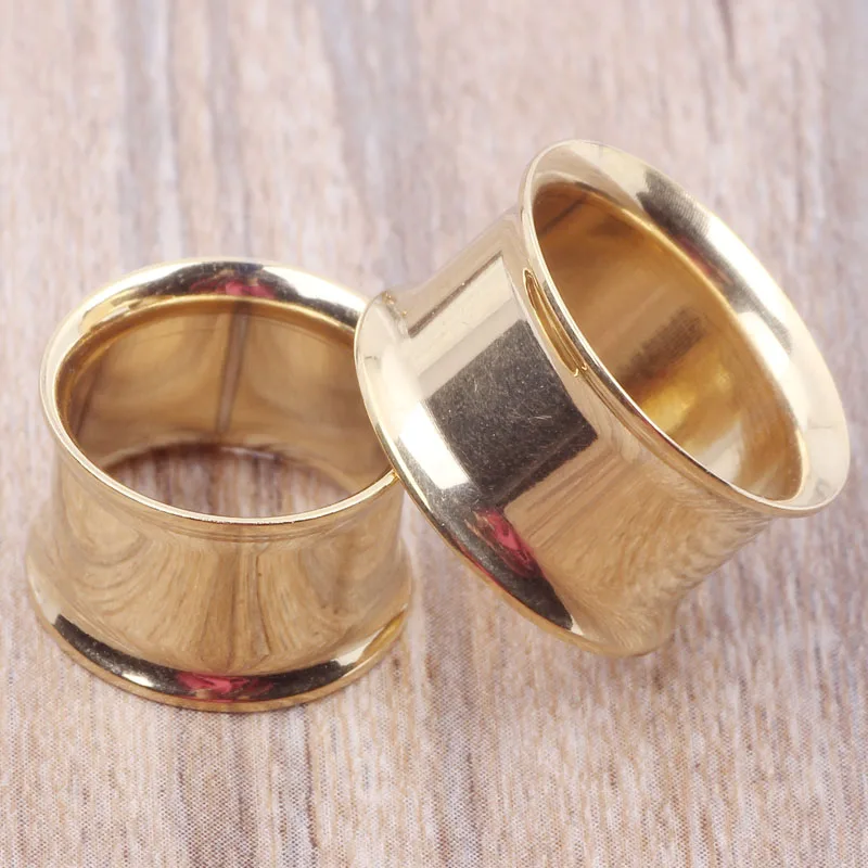 Buy Stainless Steel Gold Ear Plug Flesh Tunnel Earring