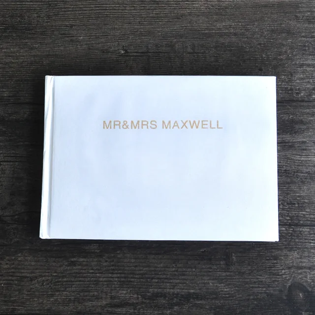Personalized Wedding Guest Book Custom Memory Personalized Wedding Guest Book Custom Memory Gold Calligraphy Horizontal