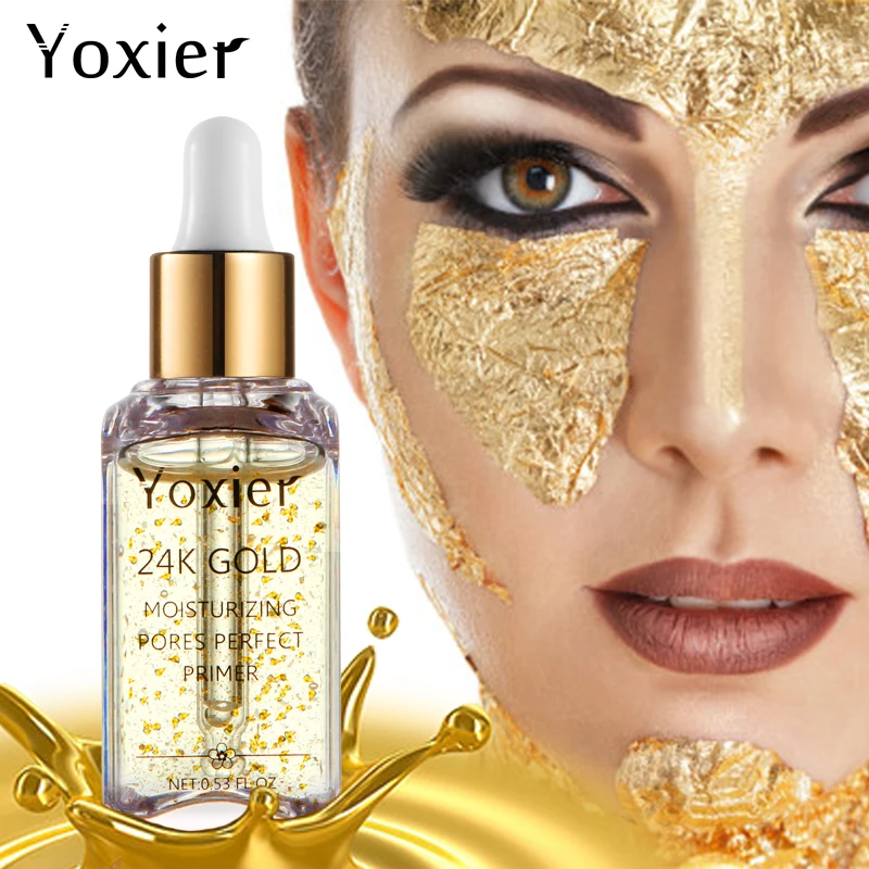 

Yoxier Brand Foundation Primer Makeup Base Moisturizing Essence 24k Gold Elixir Oil Control Professional Matte Serum Series 1pcs