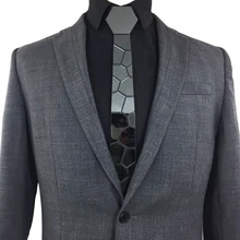 5 цветов Модные Акриловые зеркальные черные галстуки атласные шелковые блестящие шестигранные стильные мужские тонкие 6 см свадебные бабочка в деловом стиле повседневные Gravata