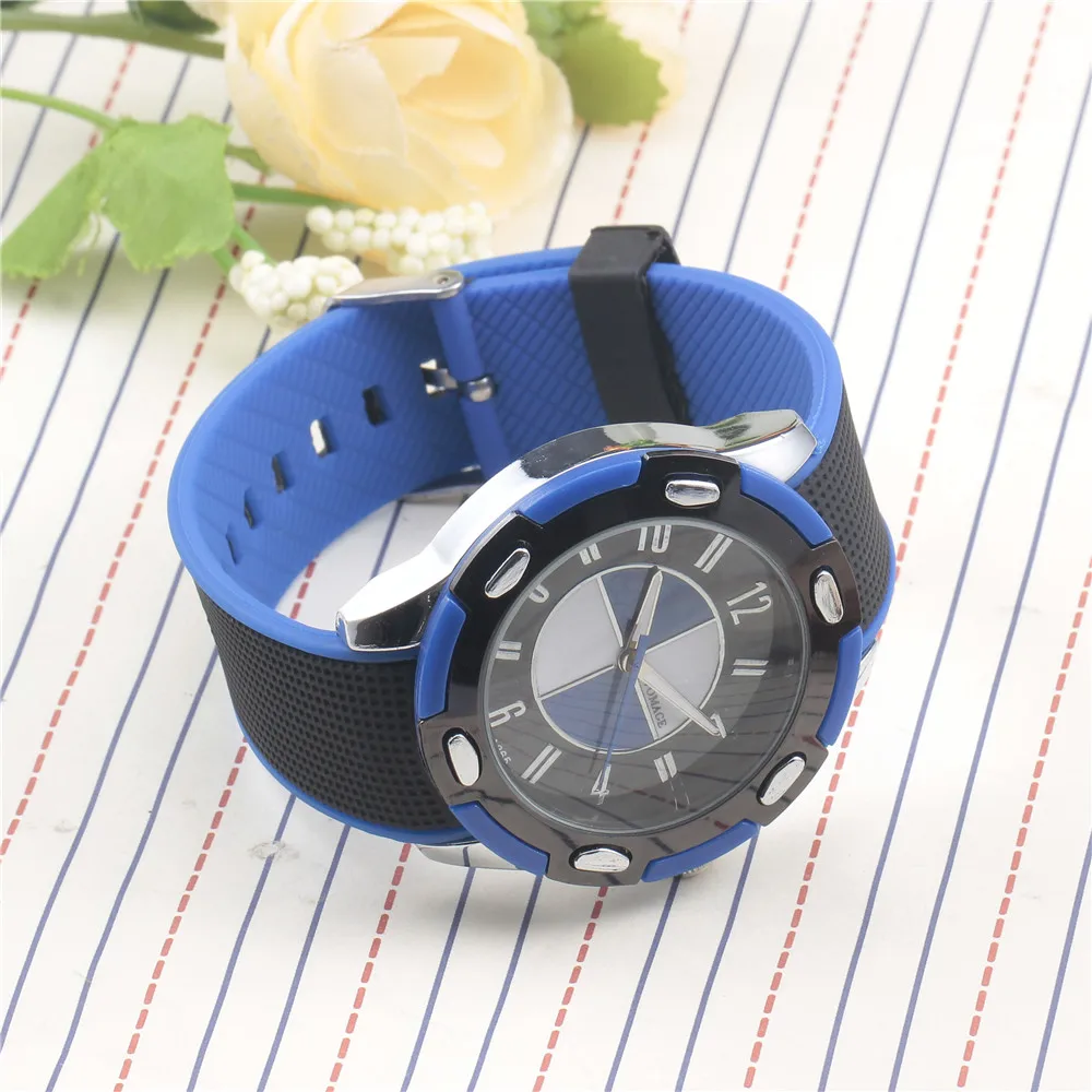 Бренд Модные Повседневные кварцевые часы мужские силиконовые спортивные военные часы мужские часы наручные часы синий