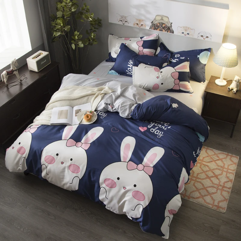 

Mixed Color Cartoon Style Bedding Set Single/Double Bed-Christmas Gift Sheet, Pillowcase & Duvet Cover Sets
