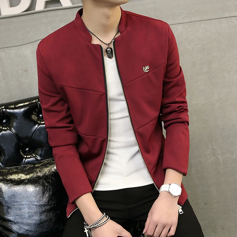 Men/'s Casual Coat Bomber Slim Fit Baseball Outwear Zipper Stand Collar Jacket
