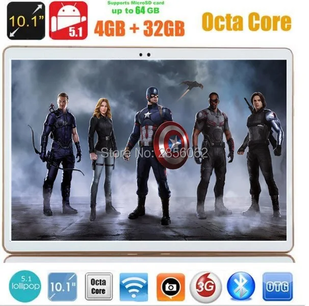 Free shipping 10 inch Tablet PC Octa Core 4GB RAM 32GB/64GB ROM Dual SIM Cards Android 5.1 GPS 3G WCDMA phablet 9 10 10.1 +Gifts