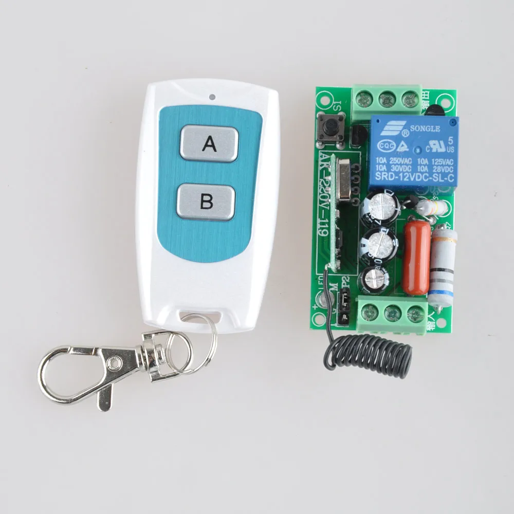 

AC 220V 10A RF Wireless Remote Control Switch System For Light Lamp LED SMD ON OFF Wireless Receiver Transmitter 315Mhz / 433Mhz