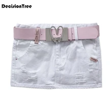 Юбка с завышенной талией и поясом, Женская камуфляжная Сексуальная короткая джинсовая юбка с принтом Харадзюку, женские юбки Харадзюку