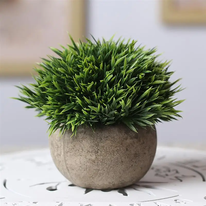 Artificial Plant Vintage Plastic Potted Green Fake Plant Decor Plant Artificial Planters Indoor