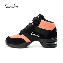 Sansha/танцевальная обувь с верхом из дышащей сетки на высокой подошве; удобные мягкие танцевальные кроссовки для сальсы и джаза; H135M