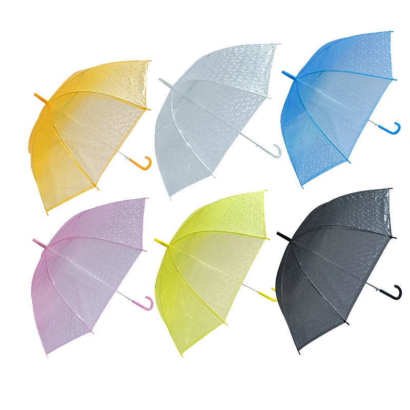 Buy Transparent Straight Handle 3D Sequins Umbrella 8