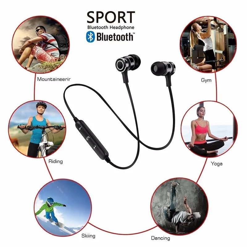 Bluetooth наушники гарнитура беспроводные с защитой от пота магнитные спортивные