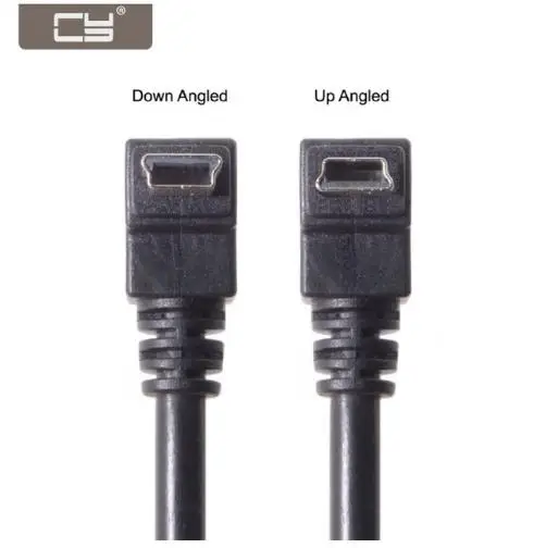 

CY USB 2.0 A Type Male to 90 Degree Up and Down Angled USB Mini B 5pin Male Cable 50cm