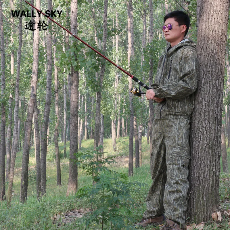 

Mens Forest Bark Bionic Camouflage Suit Ghillie Suit Hooded Outdoor Hunting Bird Watching Photography Fishing Clothes Bow Hunt