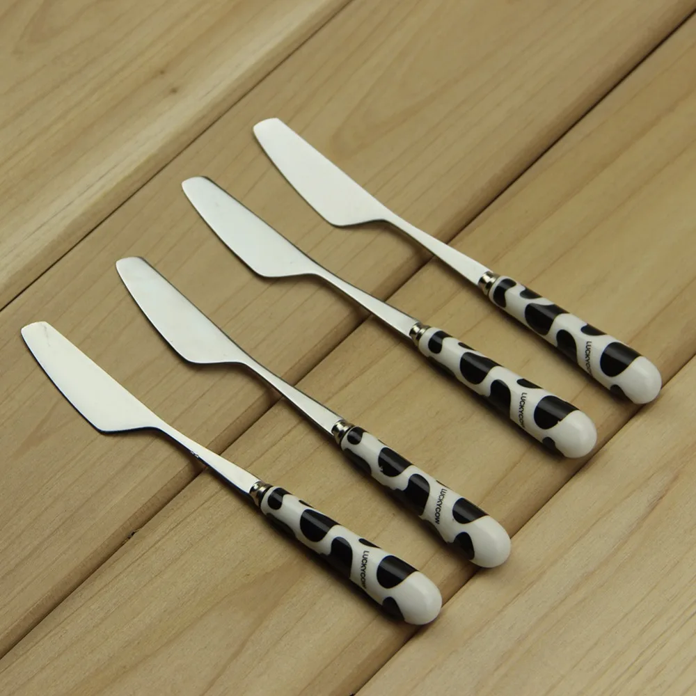 Cream Knife Butter Spreader Jam Knife (Black or Brown) 50pcs Stainless Steel Tableware With