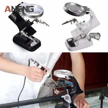 

Multi-functional Welding LED Magnifier 3X/4.5X magnifying glass Alligator Clip Holder Clamp Helping Hand Soldering Repair Tool
