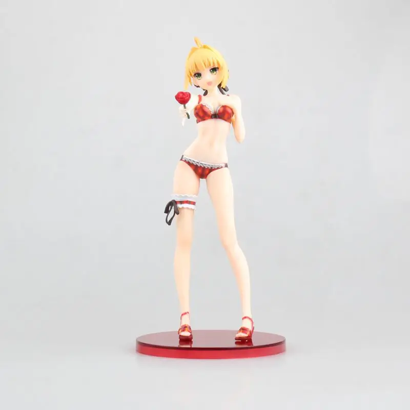 

HKXZM Anime 21CM Fate/EXTELLA Nero Claudius Red Saber Swimsuit Water PVC Figure Model Collectible Toys Gift