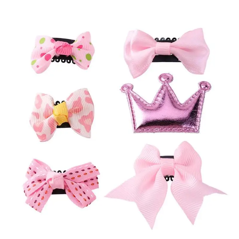 6 шт./компл. Одежда для детей; малышей; девочек милые заколки-пряжки для детей платье принцессы вечерние заколки для волос Заколки головные уборы - Цвет: Pink