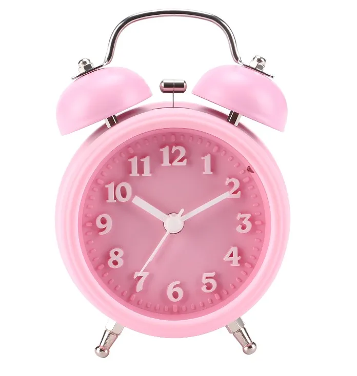 Детский будильник без тикающего движения милый будильник для девочек и подростков будильник для тяжелого сна - Цвет: Pink