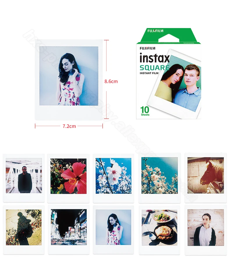 Instant Film Paper Fujifilm Instax Square Instant Film for Fuji SQ20 SQ10 SQ6 Cameras Smartphone Share SP-3 Printer Photo Album Camera Bag Frames