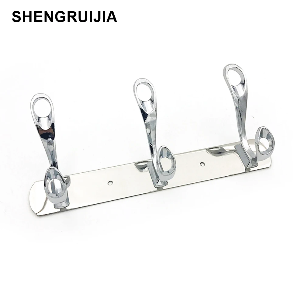 10 Hooks Door Behind Wall Hanging Hat Hooks Stainless Steel Coat Hanger  Kitchen Bathroom Clothes Hooks Storage Home Accessories