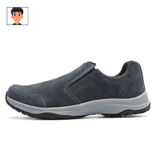 Hot Potato Walking Leather Shoes Men Causal Slip-on NonSlip Breathable Trekking Shoes Male Travel Outdoor Sports Men Sneakers L1 - Цвет: Grey-Men